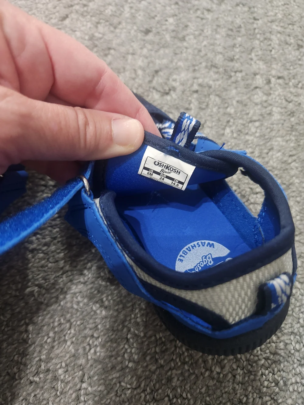 OshKosh B'gosh Navy & Royal Blue Kids Water Shoes Size 8 .